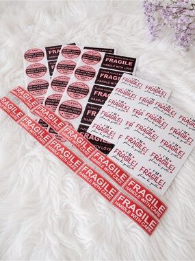 60 variousFragile Stickers